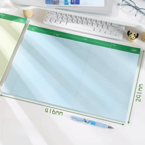 LUXELU Split Column A3 Lined Notepad Soft Eye Friendly Large Size Draft Paper Thick Anti Bleed Note Taking Paper Students