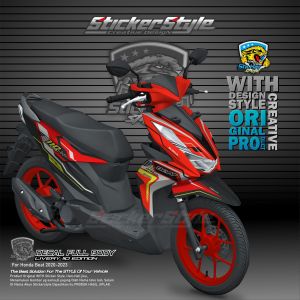 Dekal Stiker Striping Variasi Motor Honda Beat New Beat Street Terbaru 2020-2024
