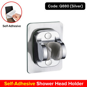 HL MALL Self-Adhesive (Non Drill) ABS SHOWER HEAD HOLDER Adjustable for Bathroom Accessories SILVER (Q880) / BLACK (Q879)