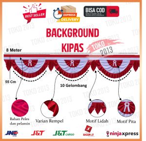 BENDERA BACKGROUND KIPAS 8 METER (10 GELOMBANG)