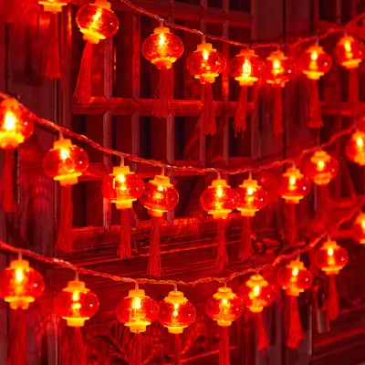 โคมไฟ LED สีแดงของจีนโคมไฟเทพนิยายปีใหม่เทศกาลฤดูใบไม้ผลิครอบครัวงานแต่งงานสวน Lampu Hias Lampu Hias เทศกาลโคมไฟใหม่