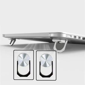 ECILY 2PCS Laptop Stand Invisible Back Stick Portable Mini Cooling Rack Desktop Raising Bottom Game This Support Frame Metal Foldable Non-slip Bracket Support Mac(book) Pro Air Lenovo Notebook