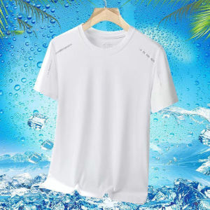 kuming New Ice Silk Mens Short Sleeved T-shirt Summer Round Neck Quick Drying T-shirt Round Mens New Top