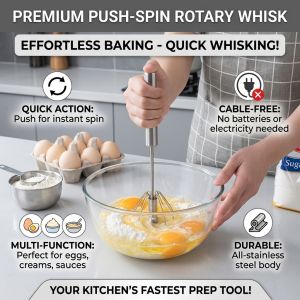 Household stainless steel manual press whisk Essential for baking and stirring ingredients