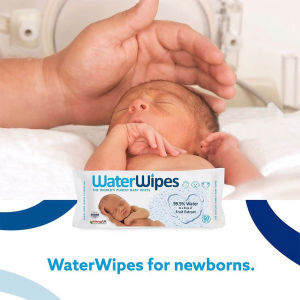 WATERWIPES Worlds Purest Baby Wipes - Original 2 x 60pk (120 wipes) Bundle Deal - Fragrance-Free for Premature and Newborn Babies Sensitive & Eczema Prone Skin