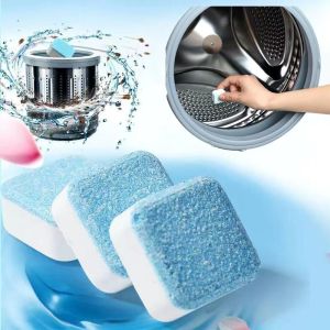 12pcs Washing Machine Cleaner Washer Cleaning Detergent Tablet Washer Cleaner Laundry Deep Cleaning Detergent Remover Effervescent Tablet