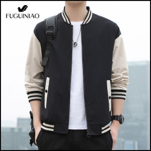 Fuguiniao Người Đàn Ông Của Áo Khoác Giản Dị Áo Khoác Dài Tay Thương Hiệu Áo Khoác Bóng Chày phi công chiến binh Áo Khoác M-5XL