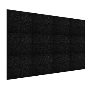 BEIYIN Self-Adhesive Acoustic Panels - 12"x12" Soundproof Wall Board 0.35" Thick 12pcs/Pack (230-250kg/m³ Polyester Fiber)