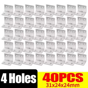 60Pcs L-shaped Corner Code / Stainless Steel Bracket / Wooden Furniture Mounting Fasteners / for Carton Tables Chairs
