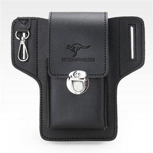 Men Cellphone Loop Holster Case Belt Waist Bag Props PU Leather Purse Phone Wallet Vintage Belt Mobile Phone Sheath