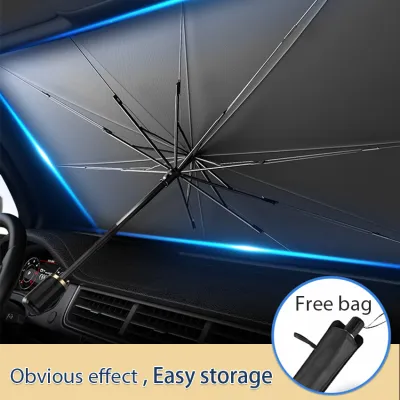 Car Sun Shade Foldable Sunshade Umbrella Front and Rear Windshield Sunshade Sunscreen Insulation Sunshade Retractable