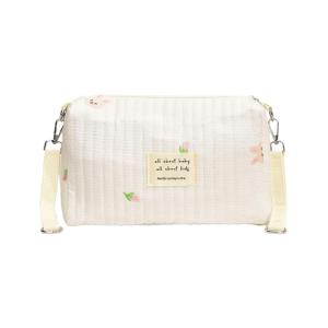 กระเป๋าถือรถเข็นเด็กกระเป๋าแขวนปักลวดลายกระเป๋าคุณแม่สำหรับความจุขนาดใหญ่สำหรับผู้หญิงนุ่มสำหรับการเดินทางถุงเก็บผ้าอ้อม