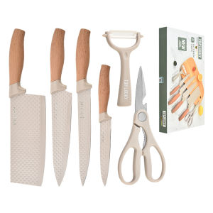 ชุดเครื่องมือครัว 6 ชิ้น ประกอบด้วย มีดทำอาหาร มีดครัว อุปกรณ์ทำอาหาร มีดเชฟ คุณภาพสูง คมสวยงาม หรูหรา