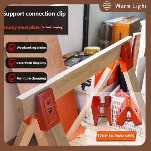 Warm Light 2ชิ้นตัวยึดโต๊ะไม้ยึดคลิปเชื่อมต่อปรับได้ออกแบบกันลื่นสำหรับการสนับสนุนการเสริมแรงและการตกแต่ง
