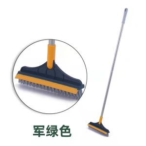 3 in 1 Floor Brush Long Handle Bathroom Squeegee Brush with 180 Degree Swivel Head Window Cleaner Wiper Toilet Dust Mop Toilet floor joint brush scraper broom
