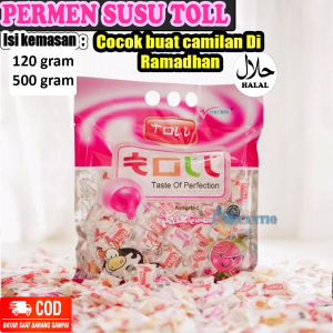 QCF  Permen Susu Halal 120 gram / 500 gram Permen Susu Toll Milk Candy Permen Manis Rasa Susu Permen Rasa Susu