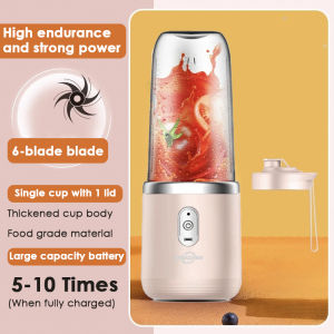 3-year warranty Portable Juicer Blender Rechargeable Blender Juicer Tumbler Heavy Duty Vegetables Fruit Juice mixer with Stainless steel 6 Blades Wireless Electric Juicer Portable Fruit Juicer USB Charging Wireless Juice Extractor