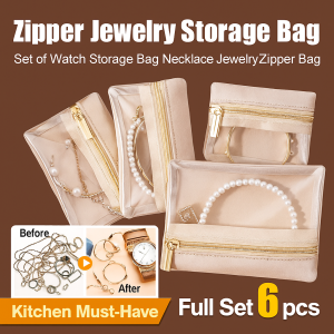 6 PCS Zipper Jewelry Storage Bag Anti-Oxidation Sealed Dustproof Portable Storage Bag