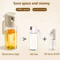2 in 1 Oil Sprayer Bottle 550ML Gravity Auto Open&Close Oil Dispenser Kitchen Household Leakproof Sauce Bottles. 