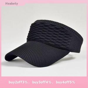 หมวกกันแดดกันแดดกันยูวีสำหรับผู้หญิงหมวกแบบเปิดด้านบนหมวกสำหรับเดินทางชายหาดกีฬากลางแจ้งหมวกเบสบอลถักนิตติ้ง