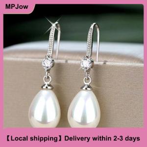 【Local shipping】 Jewelry for Women Water Drop Earrings for Women Red White Round Oval Earrings Wedding Engagement Valentines Day Gift