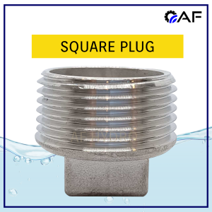 Stainless Steel SS316 Square Plug Fitting 1/8” to 3” NPT/BSPT Male Pipe End Cover Class #150 Pressure