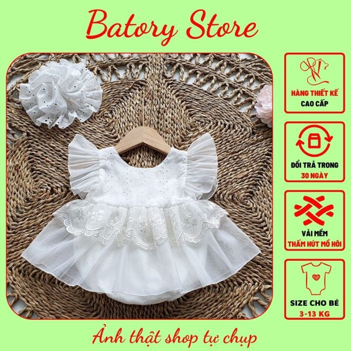 Váy đầm công chúa thiết kế ren trắng cho bé gái từ 3 tháng tuổi (5-14kg)  đính ngọc | Shopee Việt Nam