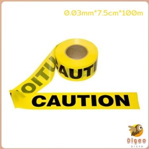 Digeo Caution Tape (Non-Adhesive) Isolated Barricade Yellow and Red Danger Warning Tape 100m/roll