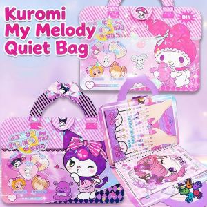 DIY Dress Up Stickers Quiet Bag Kuromi MyMelody Princess Makeup Bag Toy Set  for Girls