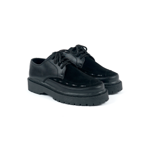 Moofeat Luna - Sepatu Kulit Pria Wanita Derby Casual Boots Hitam Original