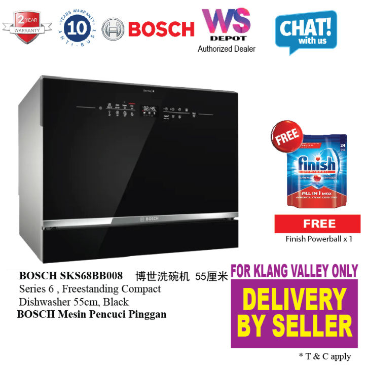 bosch series 4 sks62e32eu freestanding compact dishwasher white