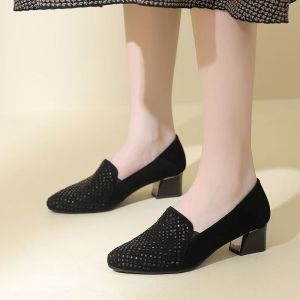 Free Shipping Versatile WomenS Shoes Comfortable Soft-Soled Flats For Mothers Suitable For Spring And Autumn Non-Slip Flat Shallow-Toe Leather Shoes