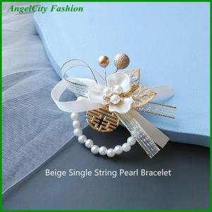 AngelCity Fashion Store Exquisite Wedding Supplies Fashion Bride Clover Wrist Flower Elegant Bridesmaid Wristband Jewelry Accessories Gifts