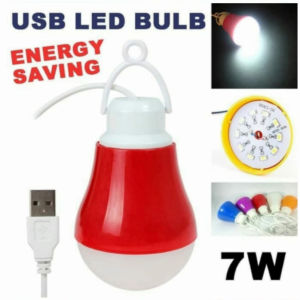 Lampu Bohlam USB 7 Watt LED Emergency Bulb 7W Colok Powerbank Laptop Saver Mobil Komputer Adaptor
