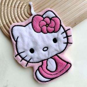 Khăn tay bếp hoạt hình dễ thương với lông cừu san hô mềm không rơi thấm dày thiết kế treo để dễ sử dụng