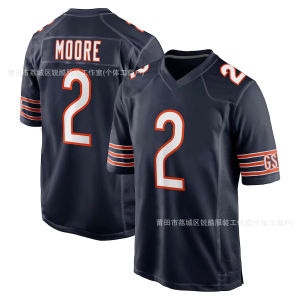 Áo đấu Chicago Bears áo bóng bầu dục Mỹ nam thêu dáng rộng vải lưới tay ngắn