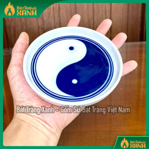 [CD]Đĩa Xin Đài Âm Dương Gốm Bát Tràng Ø125cm – Đĩa Xin Keo Men Lam Thái Cực Gốm Sứ Đồ Thờ Cúng