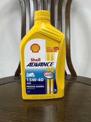 SHELL ENGINE OIL 4T ADVANCE SYNTHETIC 1LITRE AX7 10W/40 AX5 15W/40 AX3 SAE40 WITH OIL FILTER LC135 & STP OIL TREATMENT