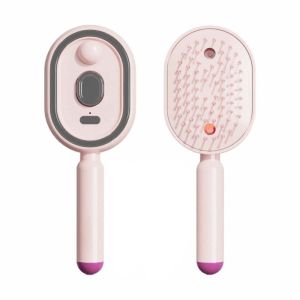 MICACOH Multi-Function Red Light Spray Massage Comb Anti-Frizz Large Tank Hair Care 2-In-1 Misting Hair Brush Salon Accessary Anti-Static Electric Spray Hair Brush Women
