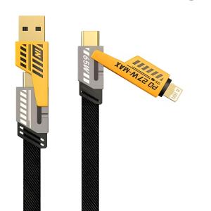 WANKEI LENTIVEN Kabel Data 4 in 1 Fast Charging HP Kabel Casan 4in1 Tipe C USB iOS Lightning USB PD27W