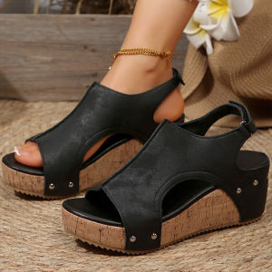 Womens Sandals High Heels Sandals With Wedges Shoes Woman Platform Sandals Summer Peep Toe Heeled Slippers Sandalias De Mujer h260609