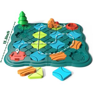 Childrens Toy STEM board Game - Intelligent Logic Road Builder Brain Teaser Puzzle suitable for 3 to 4 5 6 7 years old boys and girls educational Montessori Christmas gift suitable for 3-5 years old preschool classroom learning