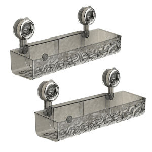 2Pcs Bathroom Toothbrush Holders with Strong Suction Cups No Drill Clear Wall Caddy