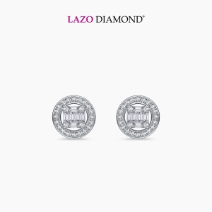 LAZO DIAMOND Chavez Baguette Diamond Stud Earrings in 9k White Gold