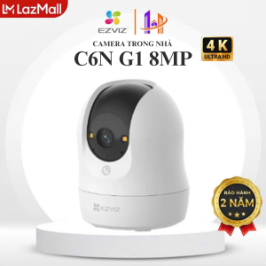 (Tặng Chân Đế) Camera IP WIFI EZVIZ C6N G1 8MP Color 4K - Xoay 360 Độ Thông Minh + Đàm Thoại 2 Chiều + Theo Dõi Chuyển Động - Bản Nâng Cấp CS-C6N PRO