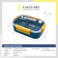 Lunch Box Set 1100ML Kotak Bekal Makan 2 Sekat Tempat Bekal Makan Anti Tumpah Free Sendok dan Garpu. 