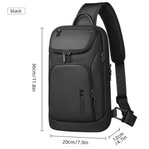 Hk New Business Crossbody Shoulder Bag For Men Waterproof Sling Side Bag Oxford Anti-theft Beltbag Outdoor Travel Chest Bag Male