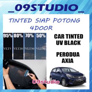 2PLY TINTED 4DOOR SIAP POTONG PERODUA AXIA CAR TINTED UV BLACK(GELAP 50%70%80%95%) TINTED KERETA