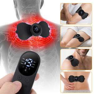 Heating EMS Massager Pulse Muscle Stimulator Cervical Neck Massage Patch Waist Leg Body Massage Pad Massager 6 Modes Muscle Relax Fitness Trainers Menstrual Pain Relief Therapy