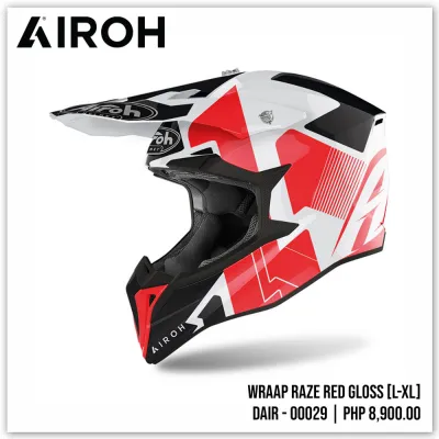 AIROH Raze Gloss Off-Road Helmet for Motorcycle DAIR-00029– Size M&XL Made in Italy